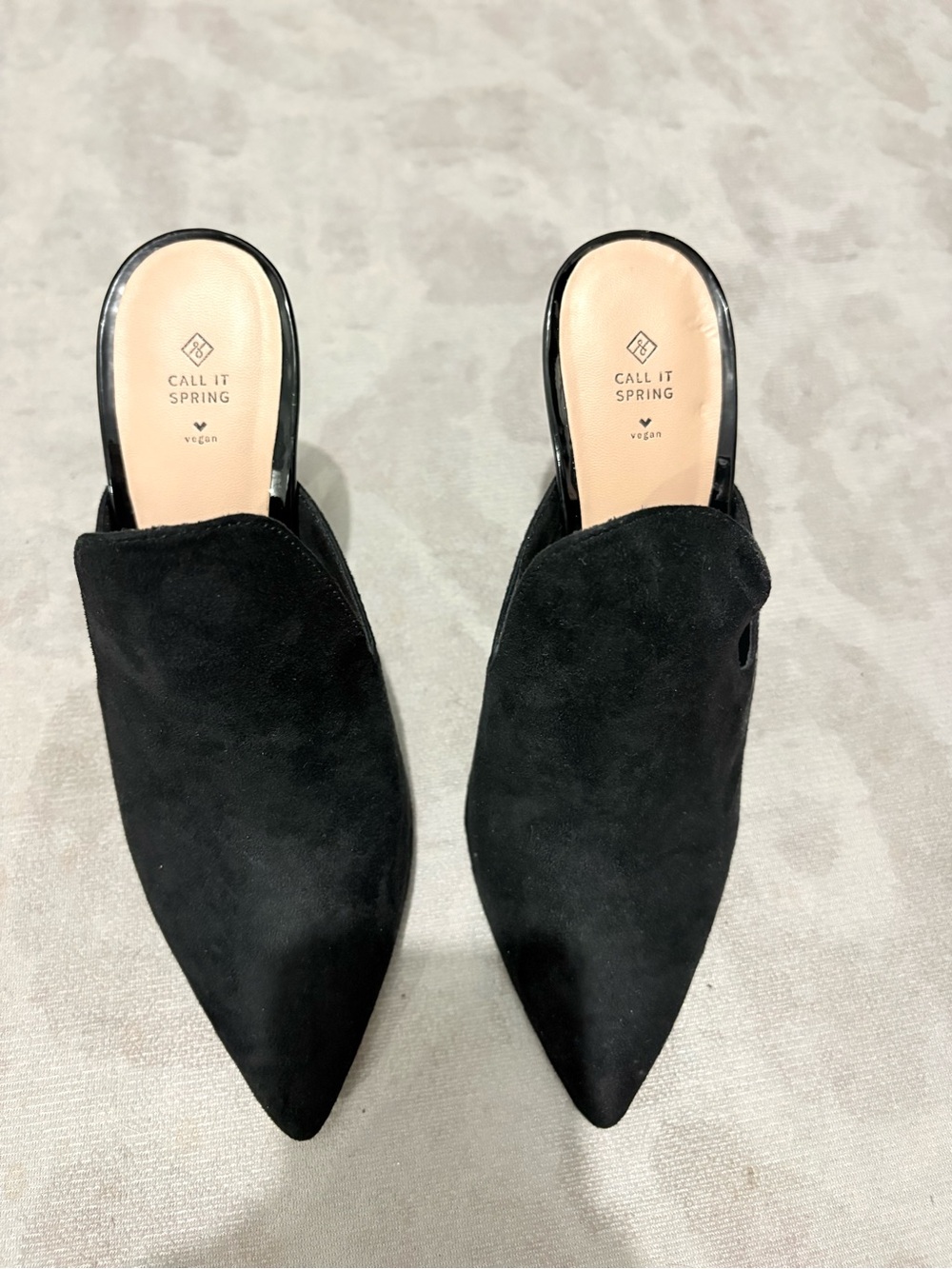 Call It Spring Black Pointed Toe Slip-On Mules